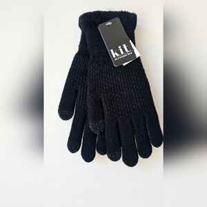 Kit Accessories Tech Gloves Black Touch Screen Compatible Brushed Inside